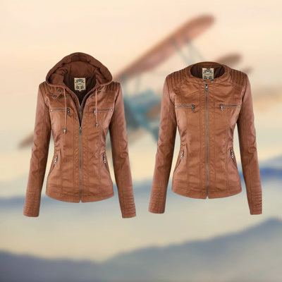Carolina – Hooded Leather Jacket