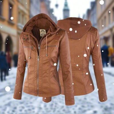 Carolina – Hooded Leather Jacket