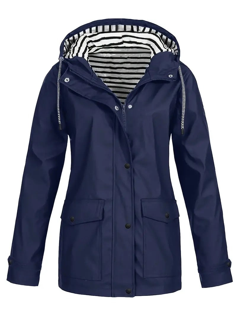 Olivia – Striped Lined Rain Jacket