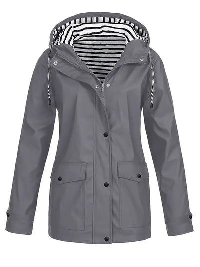 Olivia – Striped Lined Rain Jacket