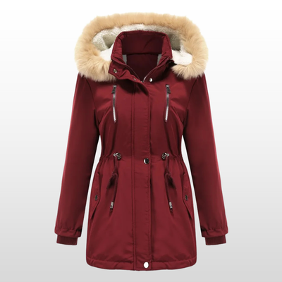 Marita | Lamb Fleece Puffer Parka with Detachable Fur Hood