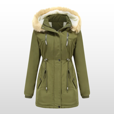 Marita | Lamb Fleece Puffer Parka with Detachable Fur Hood