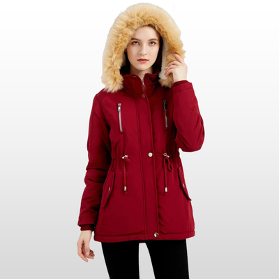 Marita | Lamb Fleece Puffer Parka with Detachable Fur Hood