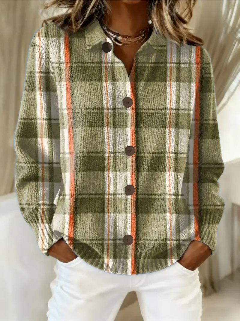 Hazel Olive Plaid Button-Up Cardigan