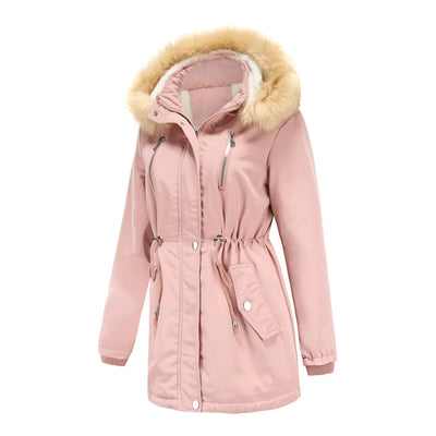Marita | Lamb Fleece Puffer Parka with Detachable Fur Hood