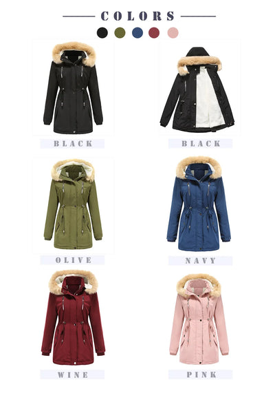 Marita | Lamb Fleece Puffer Parka with Detachable Fur Hood