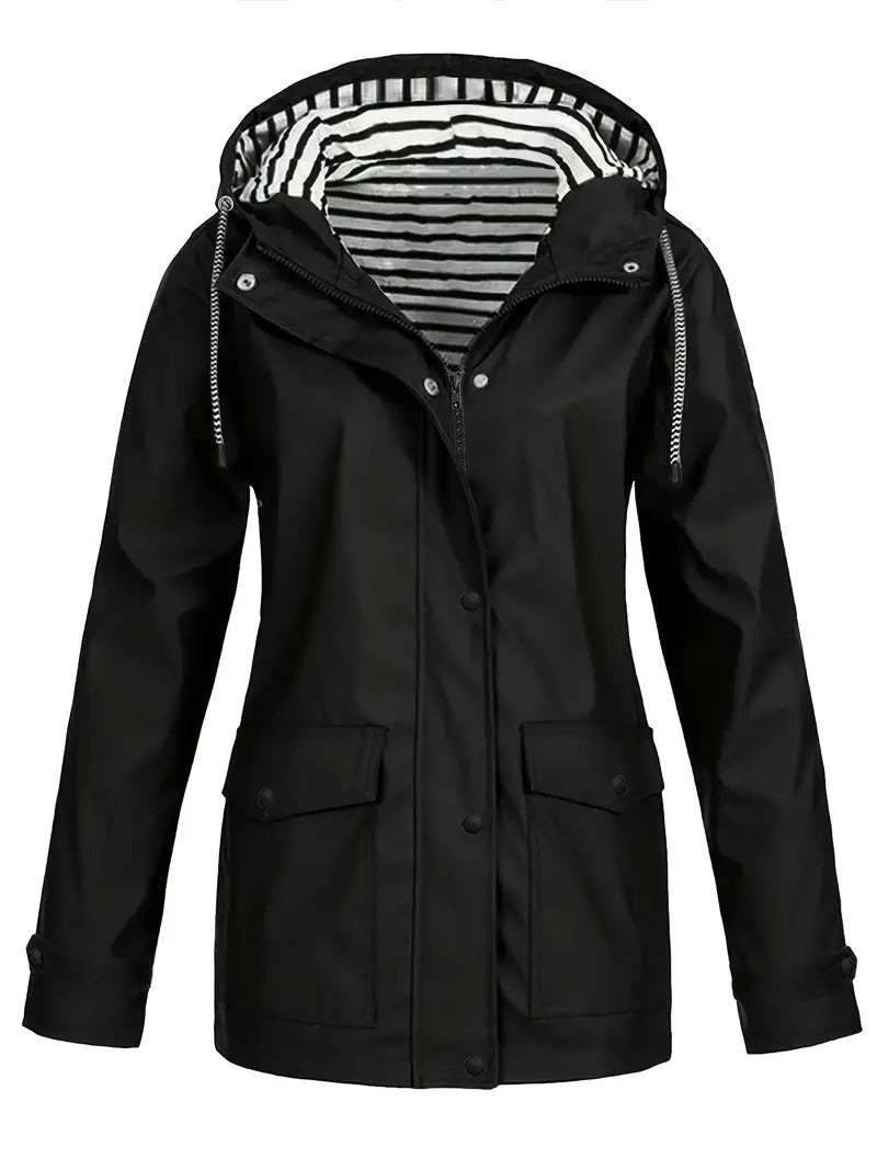 Olivia – Striped Lined Rain Jacket