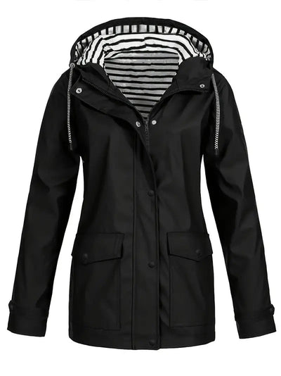 Olivia – Striped Lined Rain Jacket